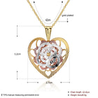 Yellow Rose Gold  Plated Necklace Pendant Heart 19 Inches 1MM Lobster B280