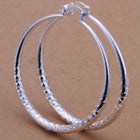Sterling Silver Plated  Hoop Pierced Earrings L2