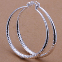 Sterling Silver Plated  Hoop Pierced Earrings L2