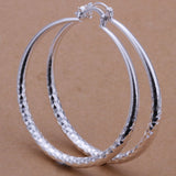 Sterling Silver Plated  Hoop Pierced Earrings L2