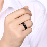 Stainless Steel Band Wedding Ring Black Men's Unisex B451