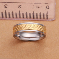 Stainless Steel Gold Tone Gold Band Ring Size 8 B100