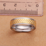 Stainless Steel Gold Tone Gold Band Ring Size 8 B100