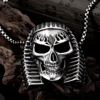 Stainless Steel Necklace Pendant Egypt Pharaoh Biker 23" 3.5MM Lobster B213