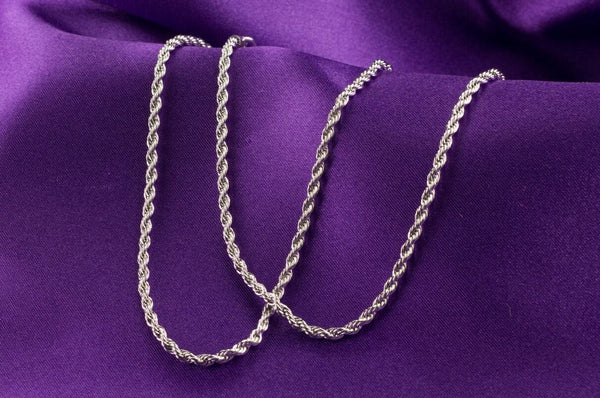 304 Stainless Steel Necklaces Unisex Rope Chain Necklaces, Stainless Steel Color