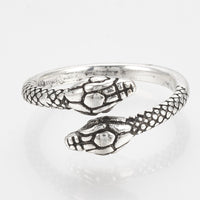 Alloy Finger Ring Snake Antique Silver Size 7 Adjustable 17mm P398