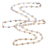 Stainless Steel Necklace Lobster Ion Plating  IP Square Gold 17.7" 45cm Z637