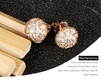 Gold Plated Earring  Round AAA Cubic Zirconia Women's G267