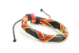 Genuine Leather Handmade Bracelet Mens  Unisex Braided Wrap Tribal H170