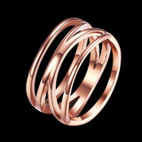 Rose Gold Stainless Steel Fashion Ring Women B461