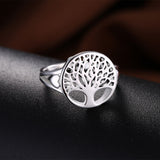 Sterling Silver Plated Ring Womens Tree Of Life B539