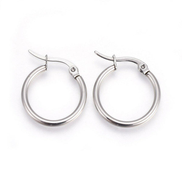 304 Stainless Steel Hoop Earrings Stainless Steel Color 26x24x2mm 1mm P170