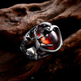 Stainless Steel Gothic Biker Tribal Ring Black Red  Men's Unisex B209