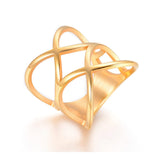 304 Stainless Steel Finger Rings Gold Size 7 17mm  A23
