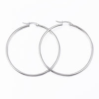 304 Stainless Steel Hoop Earrings Stainless Steel Color 56x54x2mm 1x0.8mm P210