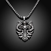 Stainless Steel Necklace Pendant Dragon Biker Gothic 23" 3.5MM Lobster B233