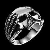 Stainless Steel Antique Gothic Biker Tribal Ring Black Men's Unisex Skull B184