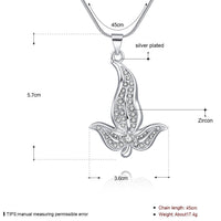 Sterling Silver Plated Necklace Pendant Leaf Flower 18" 1MM Lobster Clasp B371