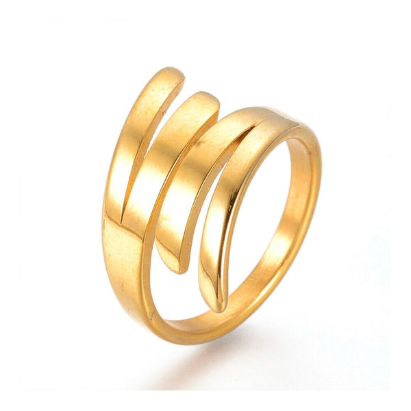 304 Stainless Steel Finger Rings Gold Size 7 17mm  A19