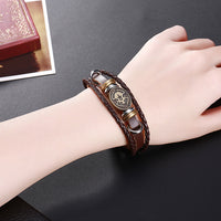 Leather Bracelet  Handmade 8 Inches 18MM Hook L491