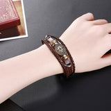 Leather Bracelet  Handmade 8 Inches 18MM Hook L491