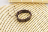 Genuine Leather Handmade Bracelet Mens  Unisex  Wrap Tribal Brown  H93