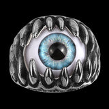 Stainless Steel  Antique Ring Black Blue Men's Unisex Claws Evil Eye B186