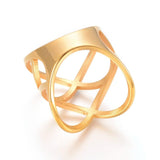 304 Stainless Steel Finger Rings Gold Size 7 17mm  A23