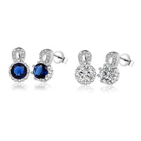 Sterling Silver Plated Earrings Butterfly Stud Zirconia  Push Back Clasp L691