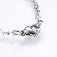 Stainless Steel Charm Bracelet Lobster Heart Gold Silver Color 7.8" 2.5mm A68