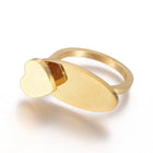 304 Stainless Steel Finger Rings Heart Oval Gold Size 7 17mm  A12