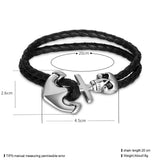 Stainless Steel Leather Bracelet 8 Inches 9MM Hook Clasp L386