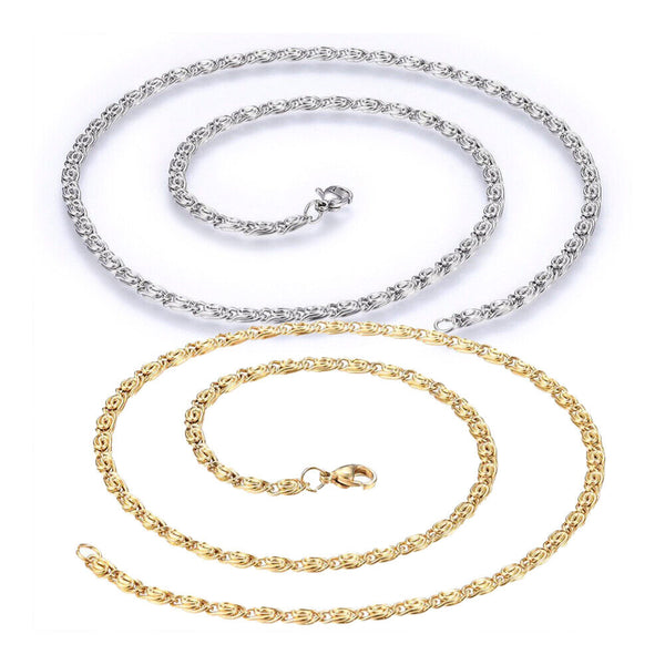 304 Stainless Steel Lumachina Chain Necklaces Gold Silver 19.68" 50cm 4mm Z574