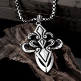 Stainless Steel Necklace Pendant Cross Biker Gothic 23" 3.5MM Lobster Clasp B225