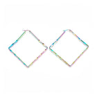 Stainless Steel Geometric Hoop Earrings Rhombus 12 Gauge 78x77 2mm  1x0.6mm A201