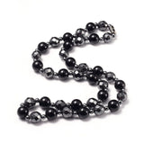 Necklace Stretch Bracelet Earrings Set Magnetic Hematite Natural Agate 20" P755