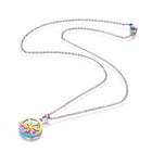 Stainless Steel Set Stud Earring Pendant Necklace  Flower 17.7" Pin 0.8mm P480