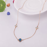 Yellow Gold Plated Necklace Chain AAA Zirconia Blue Lobster Clasp B379