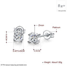 Platinum Earrings Stud AAA Zirconia Push Back Antiallergic  0.18" L162