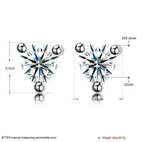 Sterling Silver Earrings  Stud AAA Zirconia  Push Back Clasp L743