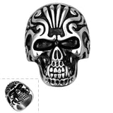 Stainless Steel Vintage Antique Ring Mens Skull Biker Ghotic Black B523