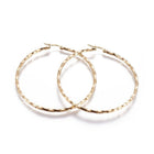 304 Stainless Steel Hoop Earrings Twisted Ring Gold 2.5" Inch Pin 0.8mm  P611