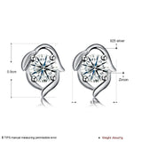 Sterling Silver Earrings  Stud AAA Zirconia  Push Back Clasp L753