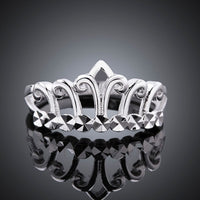 Sterling Silver Plated Fashion Ring Women Crown B132