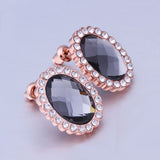 Rose Gold Zirconia Drop Stud Earrings L95