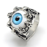 Ring Wide Band Rings Chunky Rings Eye Antique Silver Light Blue 18mm Z744