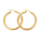 304 Stainless Steel Hoop Earrings Gold 40x37x4mm Pin 1x0.8mm  P583