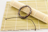 Genuine Leather Handmade Bracelet Mens Unisex  Wrap Tribal  Brown White H223