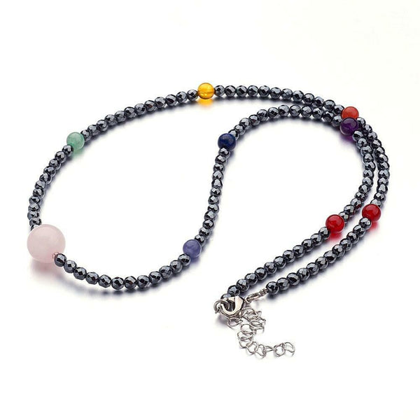 Gemstone Beaded Bracelets/Necklace Non-Magnetic Hematite Beads 22.4" P37