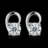 Sterling Silver Plated Earrings  Stud AAA Zirconia Push Back Clasp L787